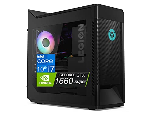 Lenovo Legion Tower T5 5i Gaming Desktop Computer Intel 8 Core i7 10700 GeForce GTX 1660 Super 6GB 16GB RAM 1TB SSD 1TB HDD 150W RGB Cooler Wi Fi 6 Win 10 Win 11 Home Black 0